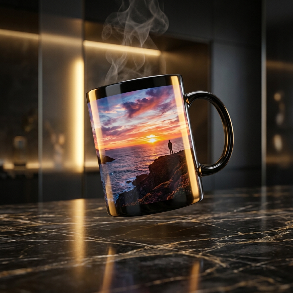 White ceramic photo mug custom printed